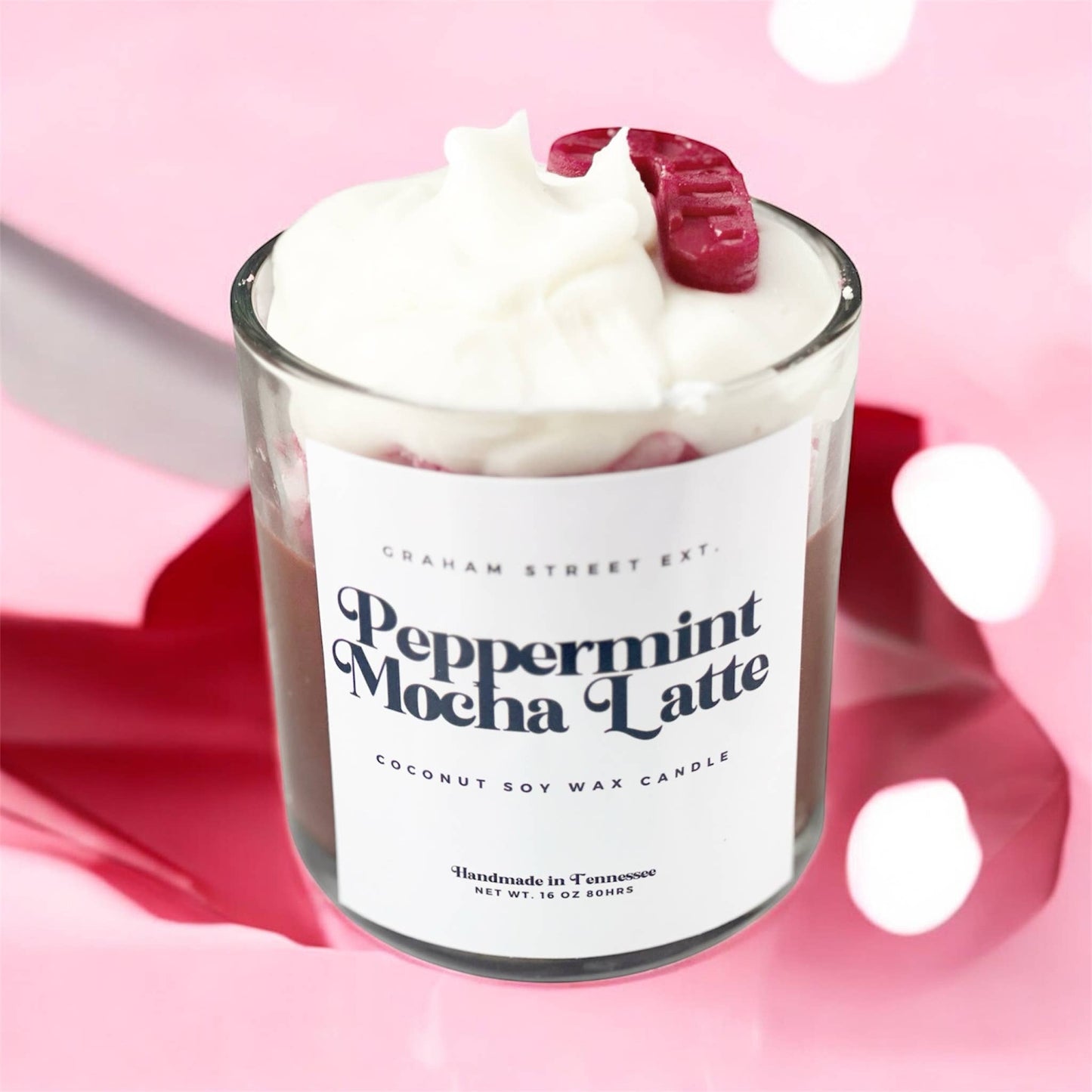 Peppermint Mocha Latte Dessert  Candle