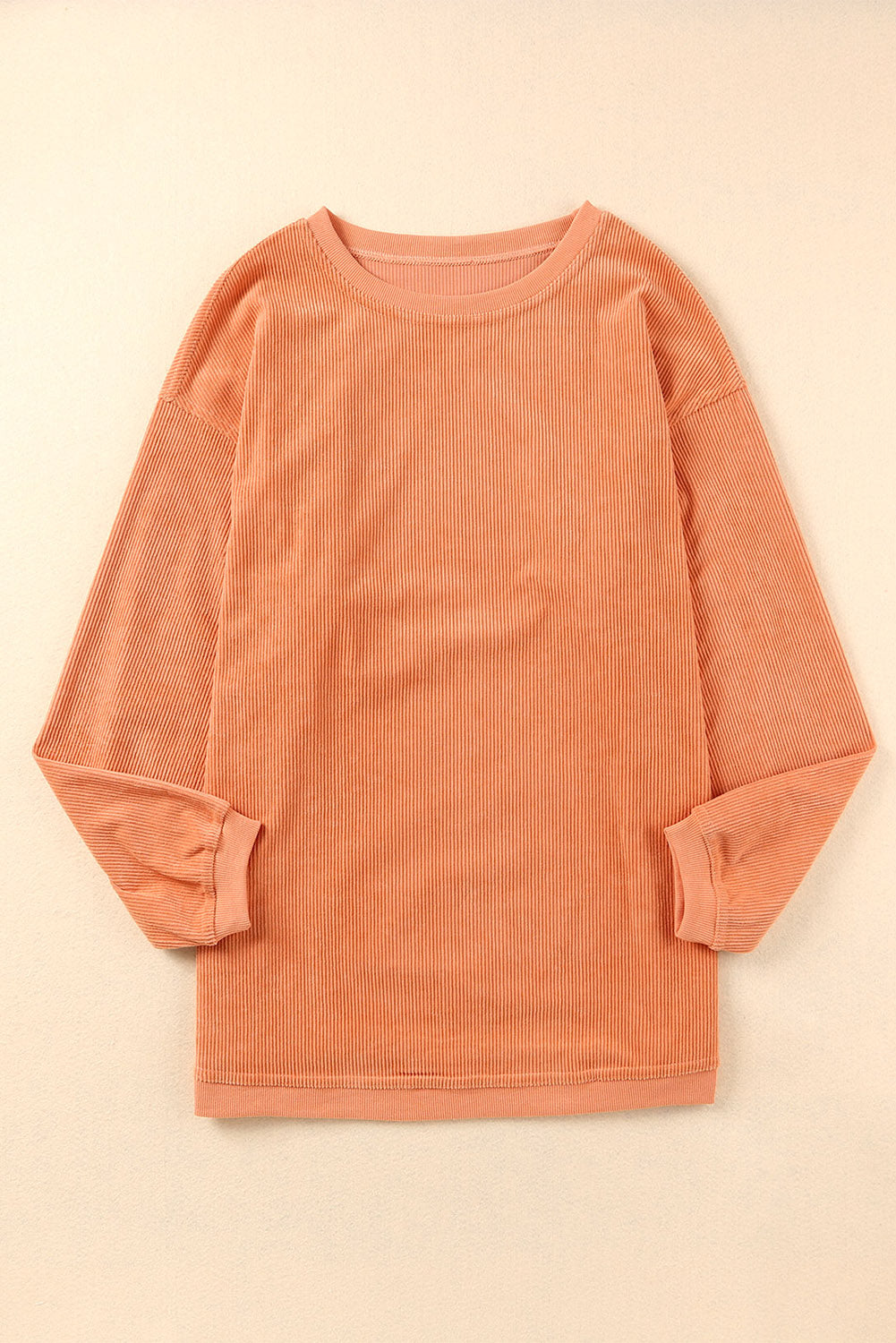 Grass Green Rib Knit Drop Shoulder Oversized Sweatshirt