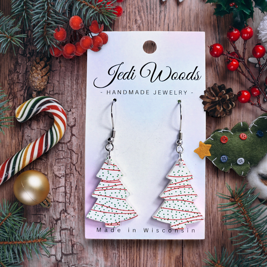Little Debbie Christmas Tree Earrings