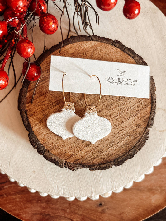 The Ornament Set- Polymer Clay Christmas Hoop Earrings