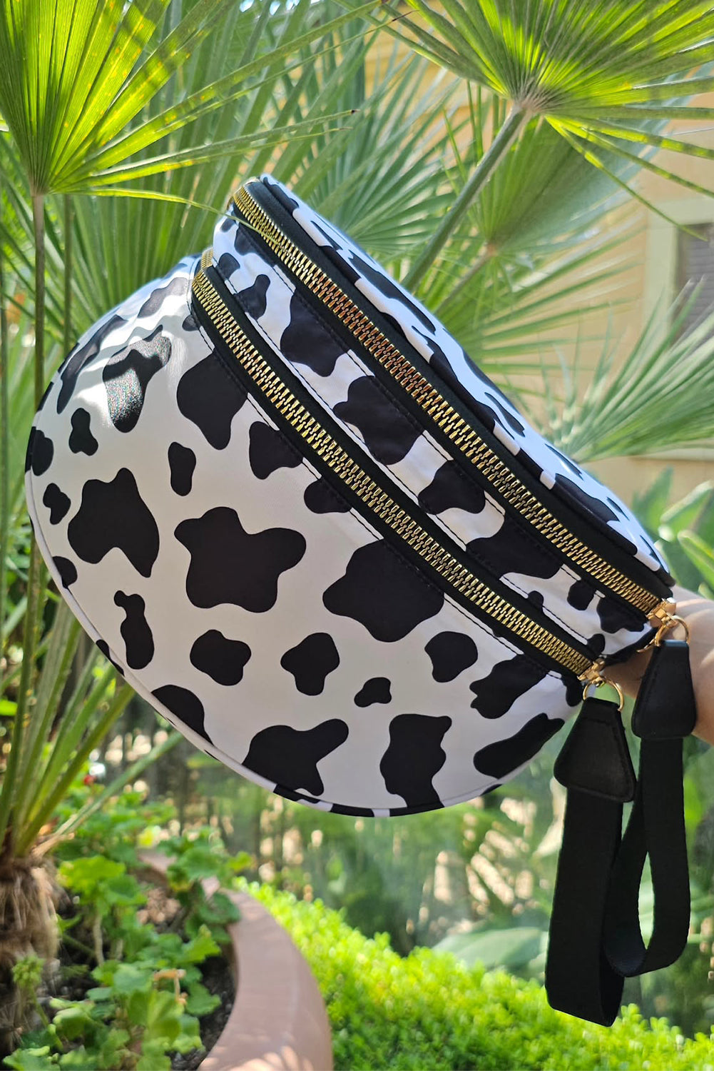 Phalaenopsis Checkered Print Wide Strap Large Crossbody Bag