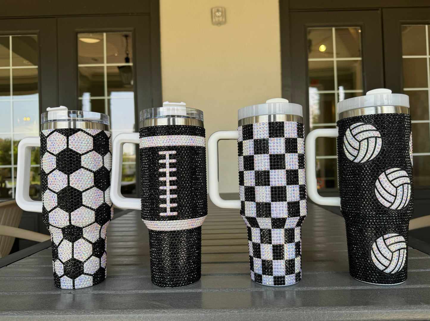 Crystal "All Over" Soccer Ball Pattern 40 Oz. Tumbler