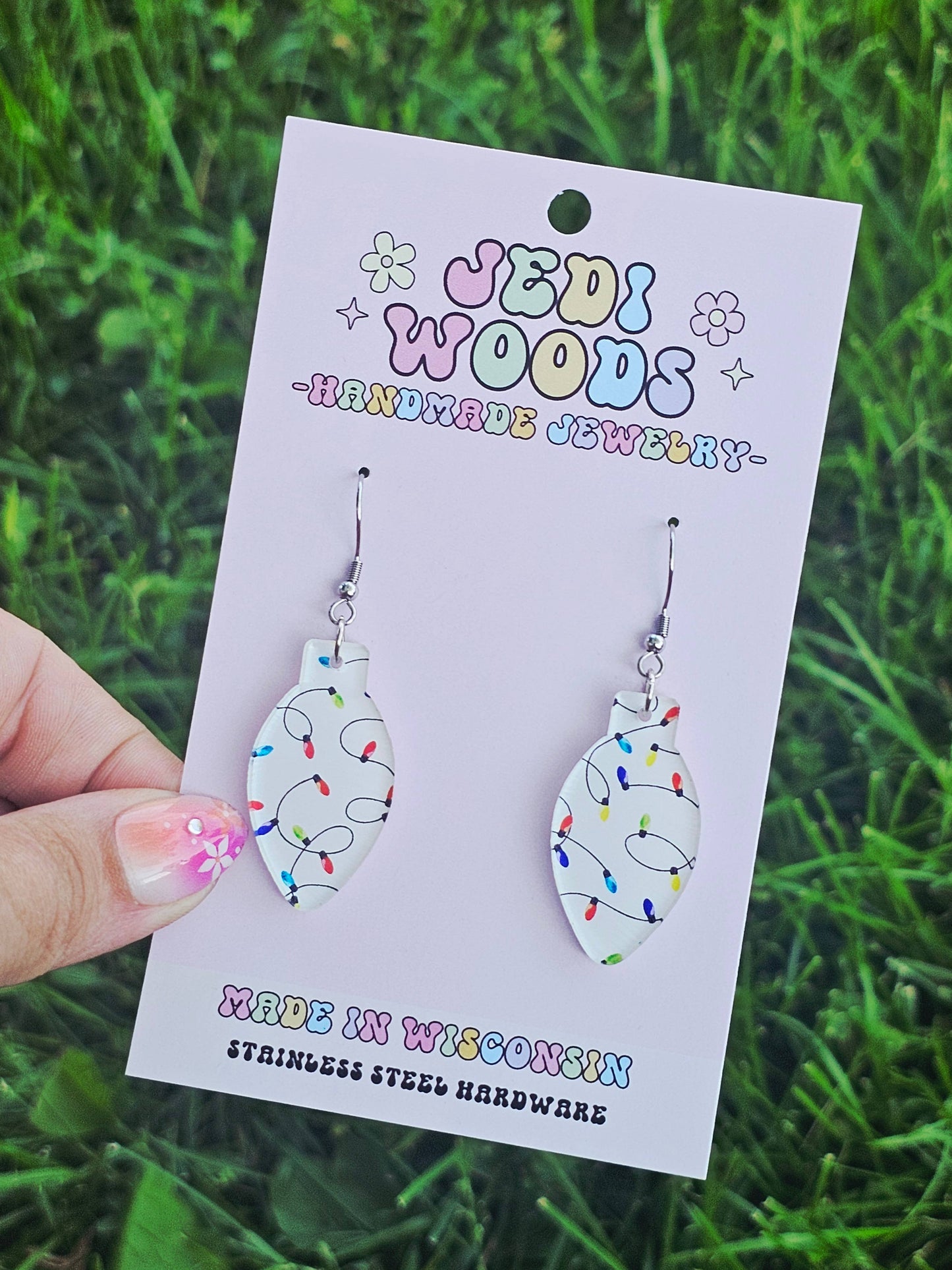 Christmas Light Strings - Lightbulb Acrylic Earrings