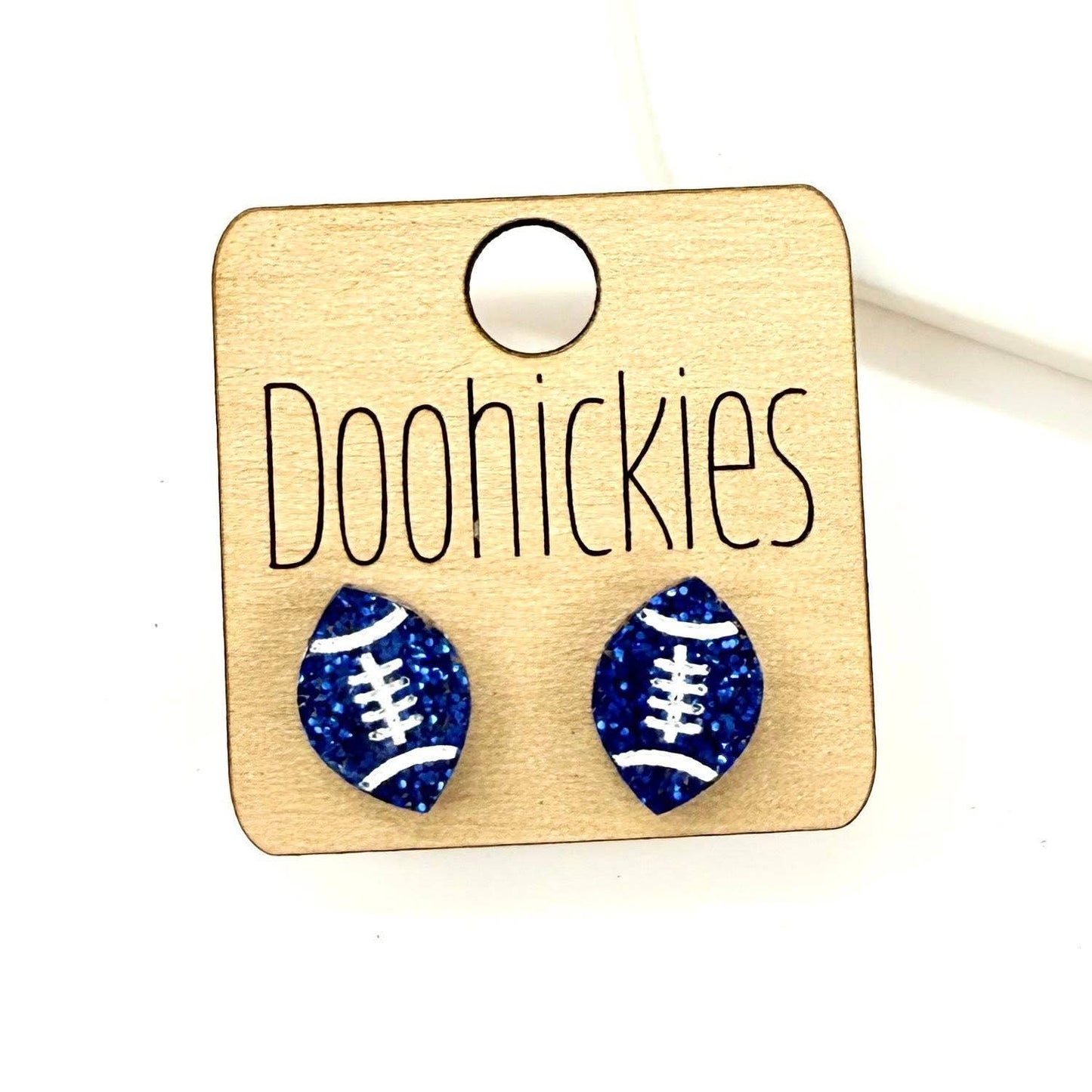 School Spirit Glitter Football Studs - Custom Spirit Earring