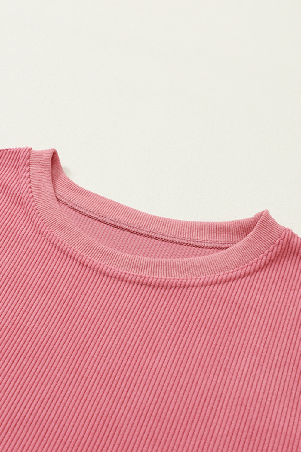 Grass Green Rib Knit Drop Shoulder Oversized Sweatshirt