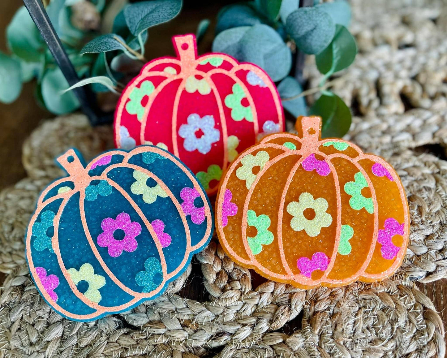 Floral Pumpkin Car Freshie