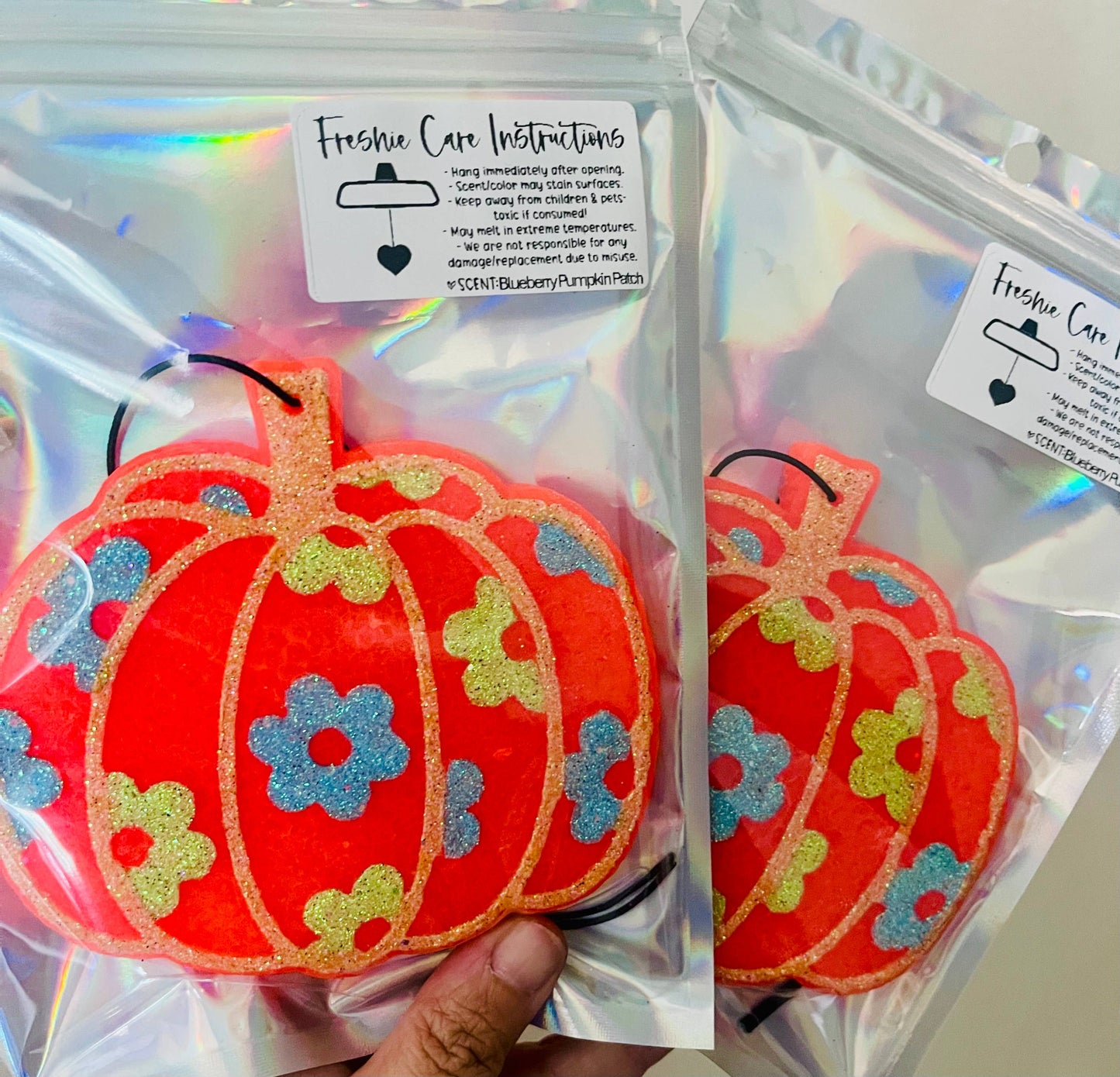 Floral Pumpkin Car Freshie