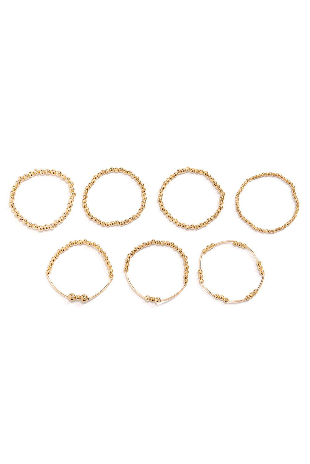 Gold Fashion Beaded Stackable Bracelet Set