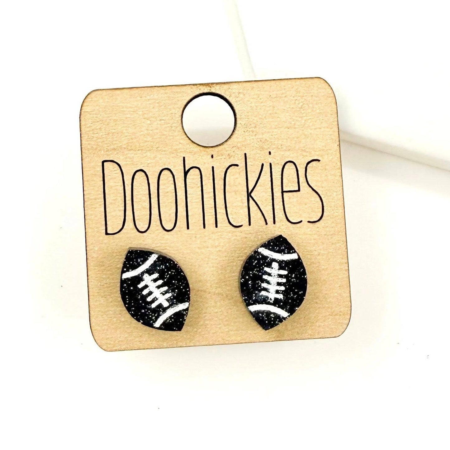 School Spirit Glitter Football Studs - Custom Spirit Earring