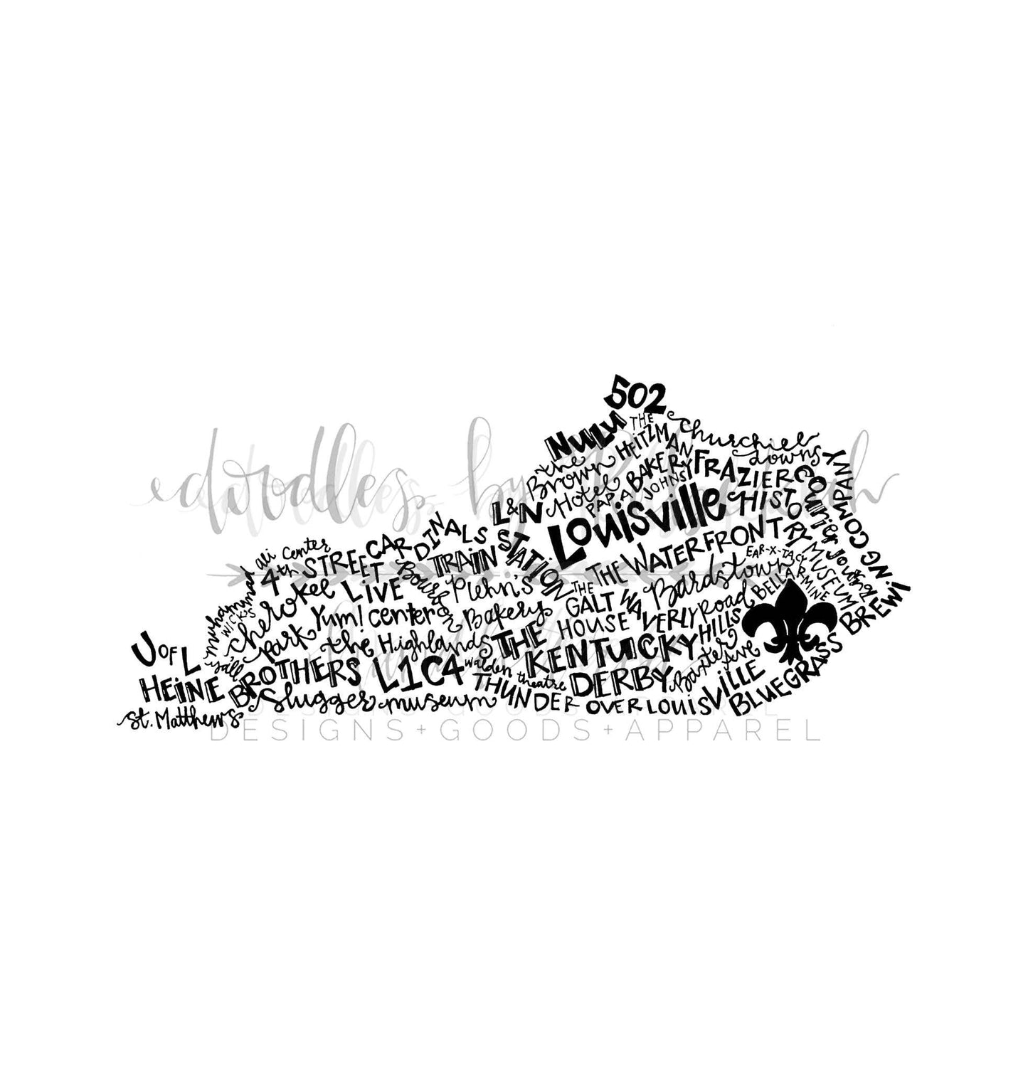 Louisville Kentucky Word Art Tee