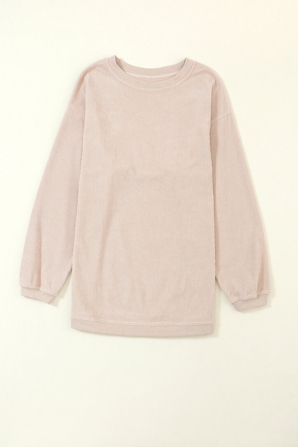 Grass Green Rib Knit Drop Shoulder Oversized Sweatshirt