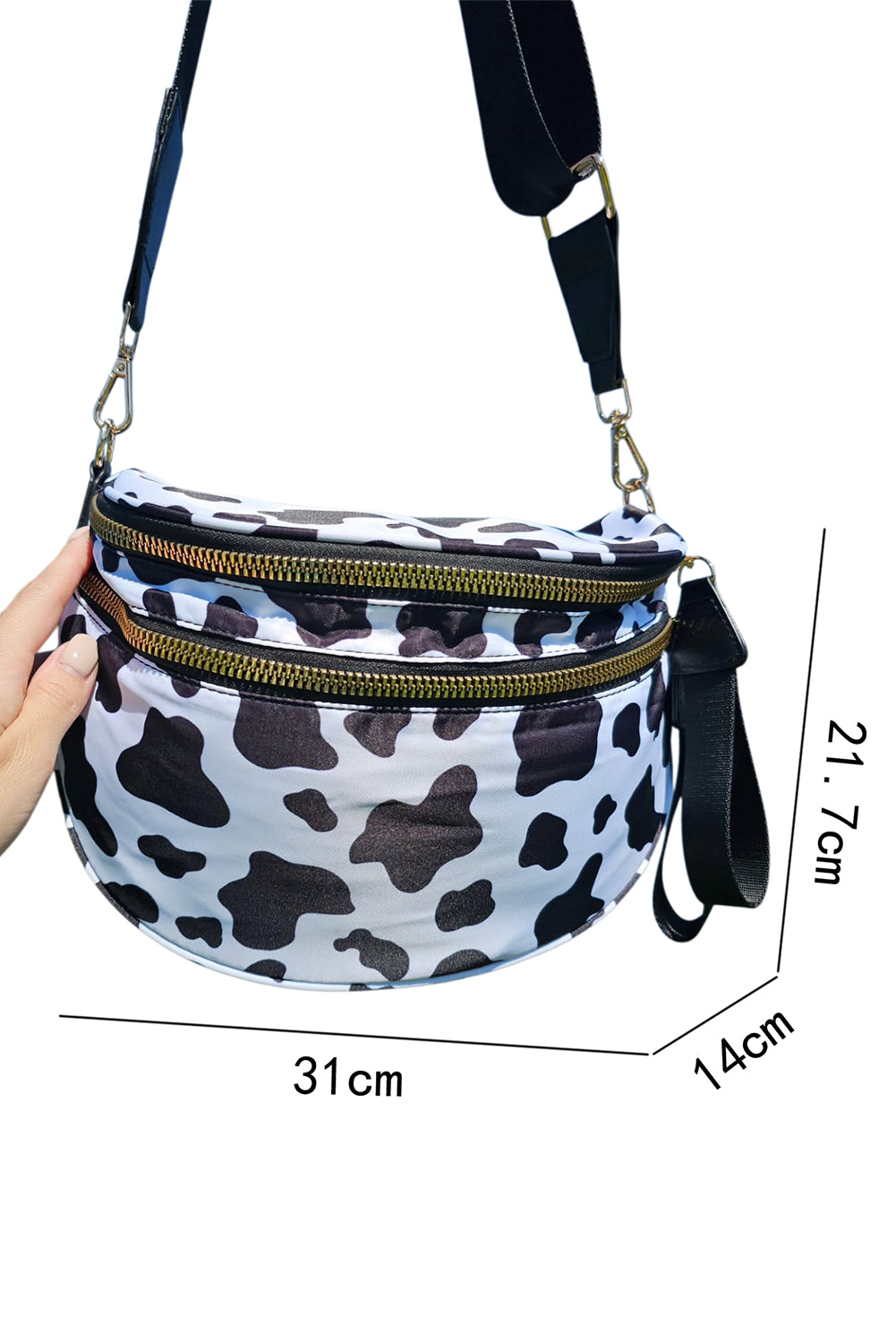Phalaenopsis Checkered Print Wide Strap Large Crossbody Bag