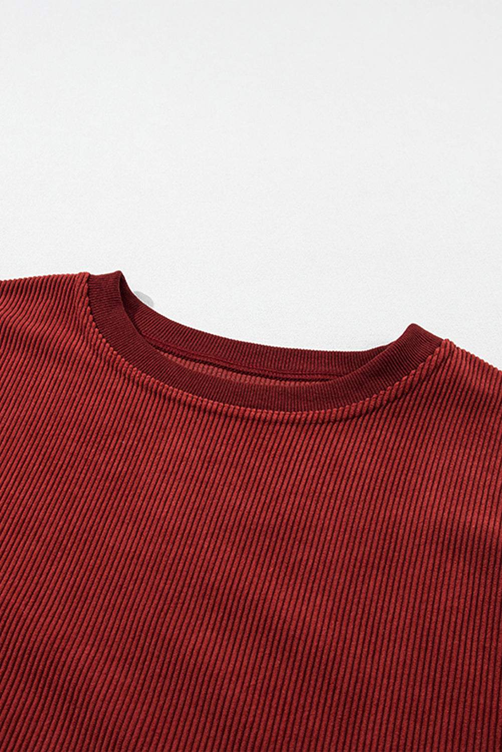 Grass Green Rib Knit Drop Shoulder Oversized Sweatshirt