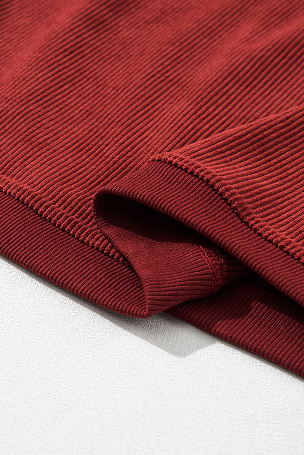 Grass Green Rib Knit Drop Shoulder Oversized Sweatshirt