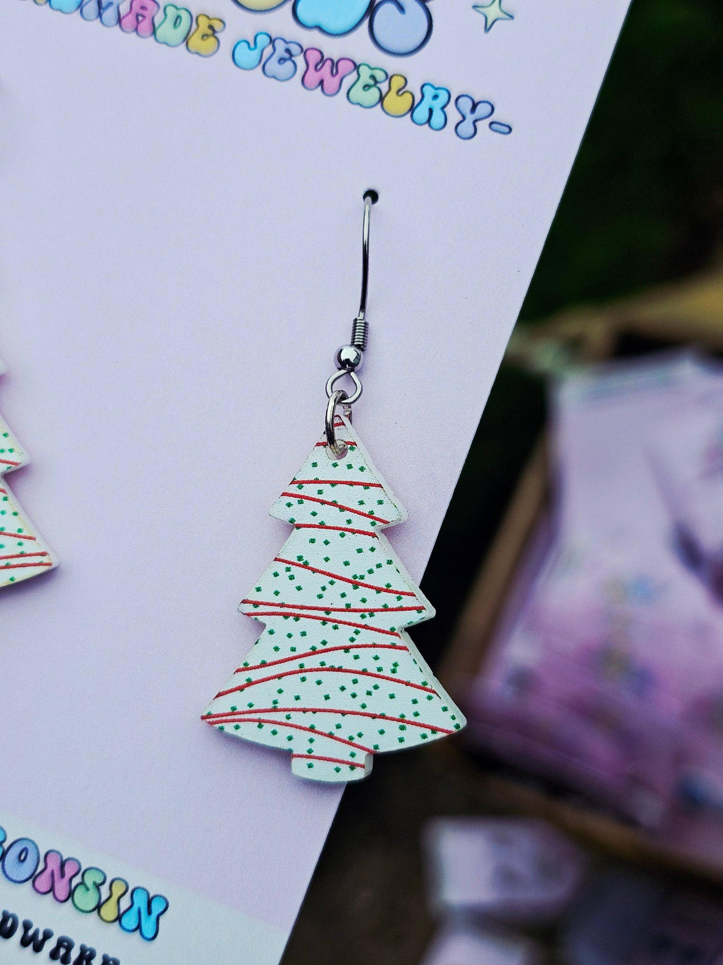 Little Debbie Christmas Tree Earrings