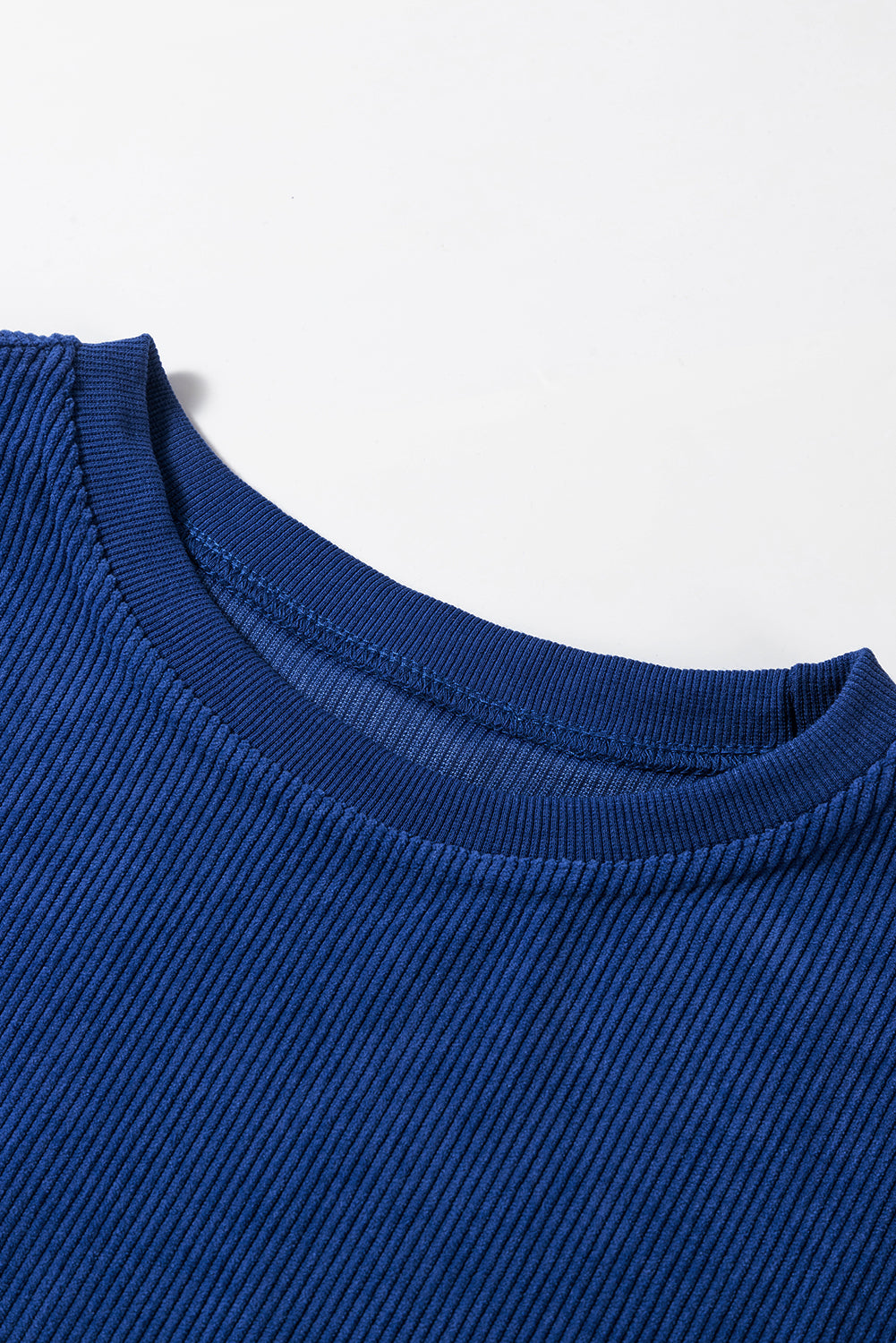 Grass Green Rib Knit Drop Shoulder Oversized Sweatshirt