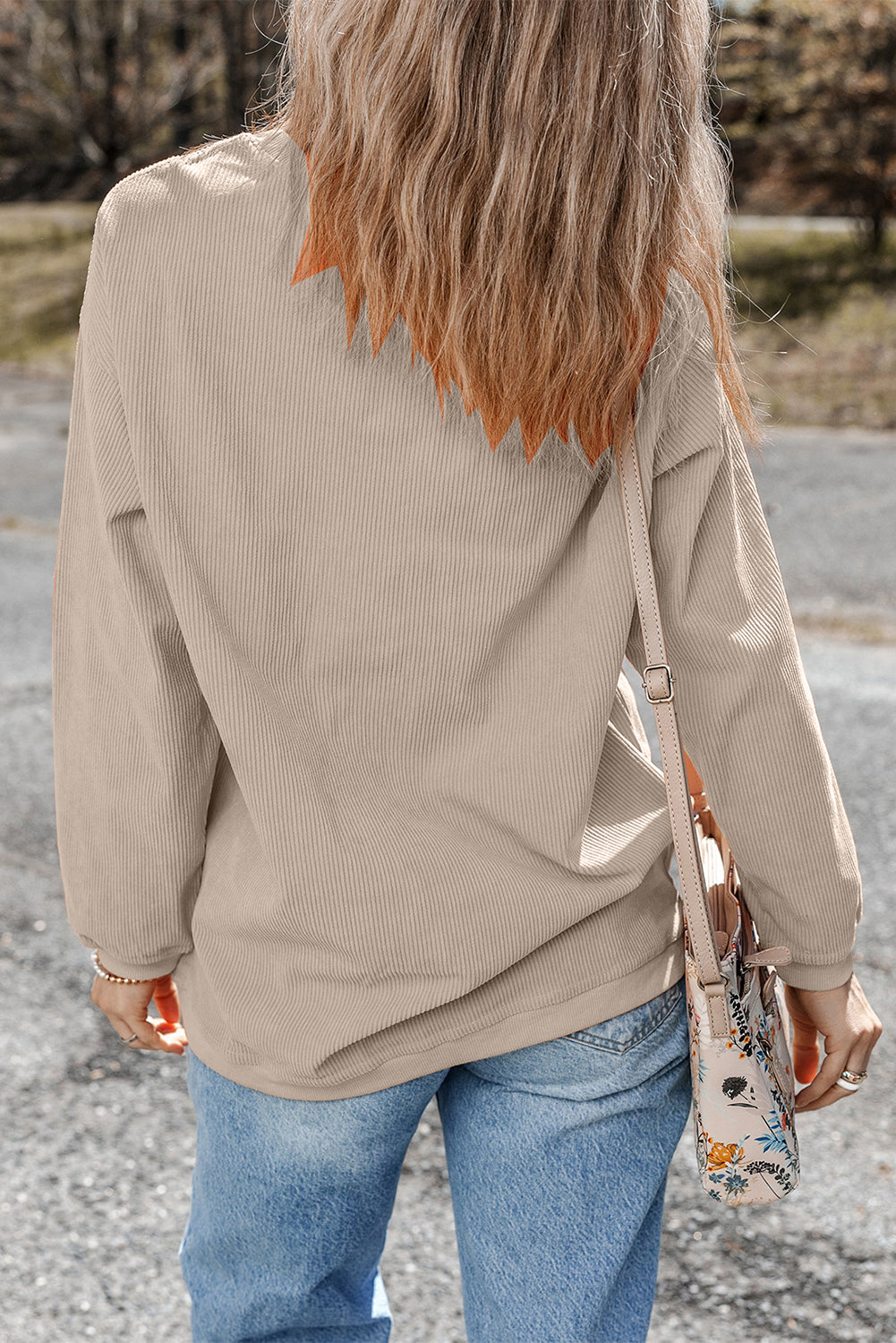 Grass Green Rib Knit Drop Shoulder Oversized Sweatshirt