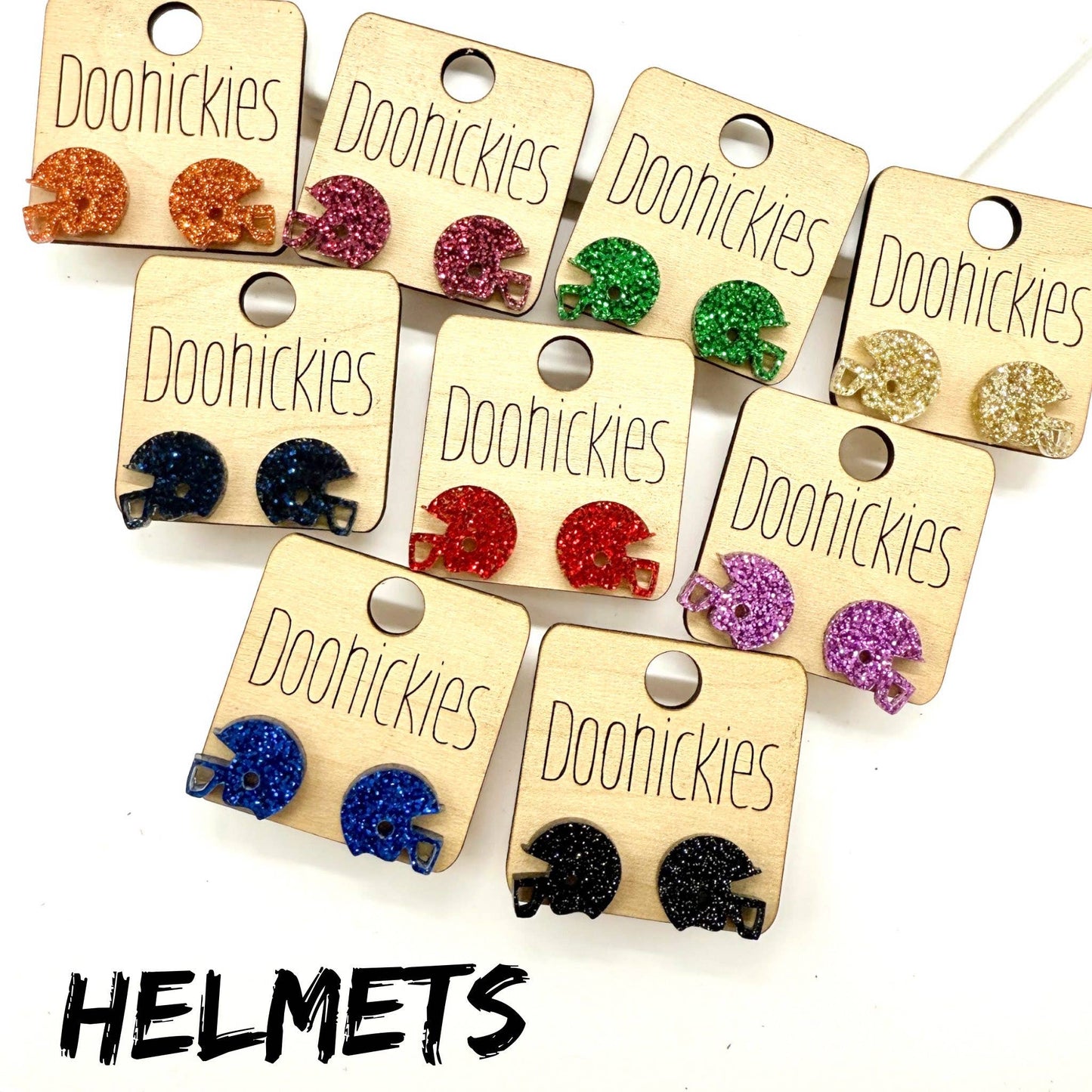 15mm School Spirit Helmet Studs - Custom Spirit Earrings