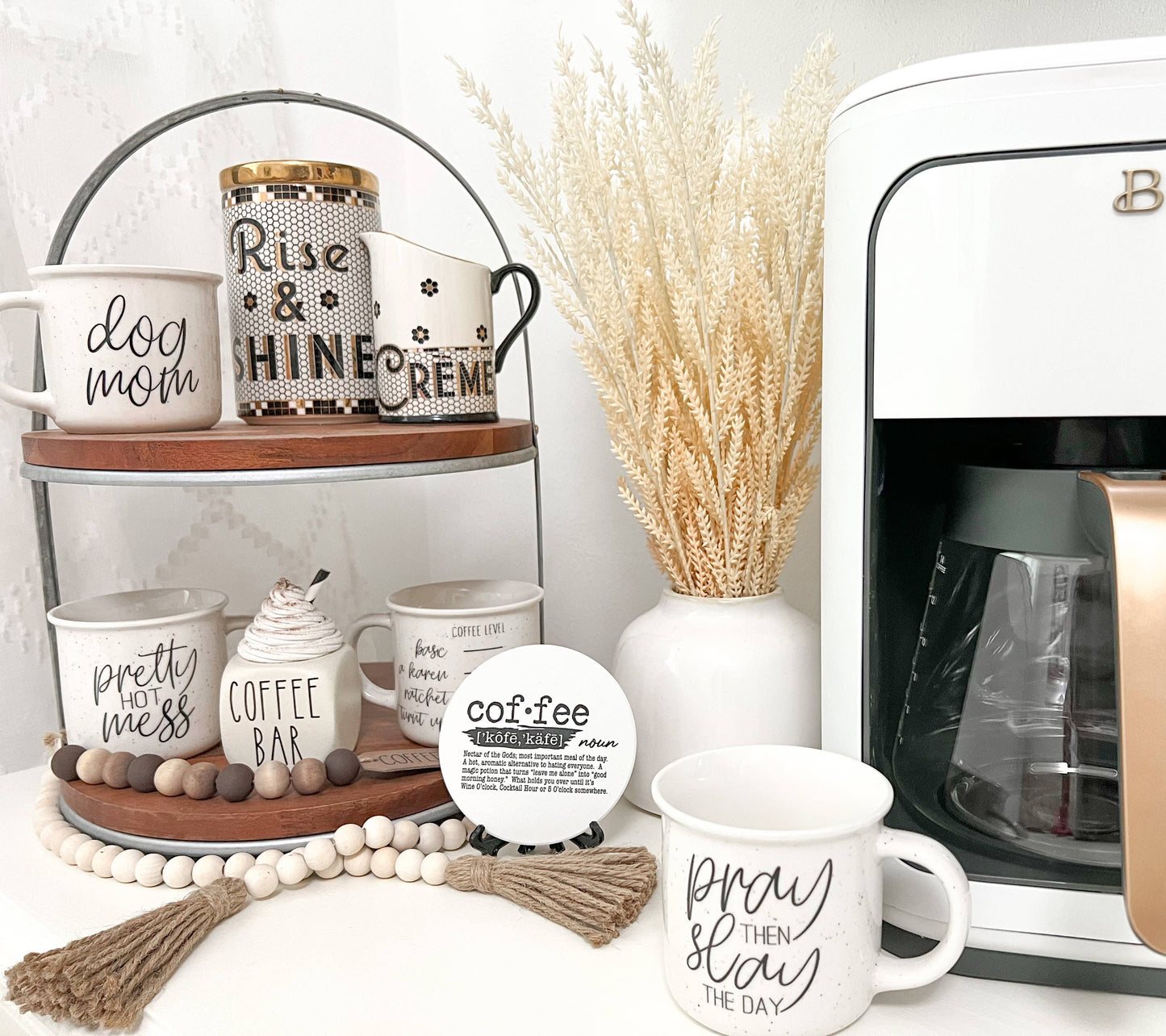 Boss Mom Gifts, Farmhouse Cottage Chic Coffee Mugs For Her