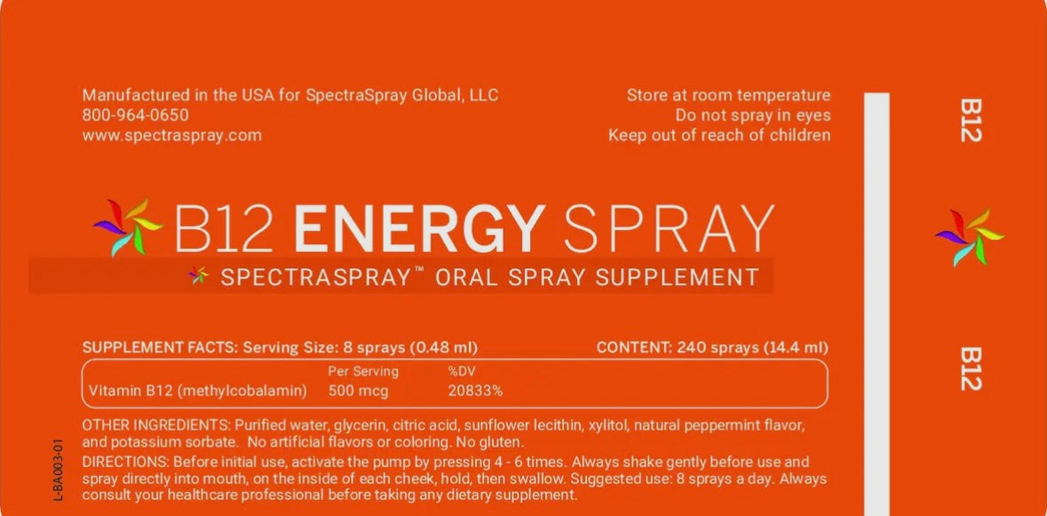 Vitamin B12 Energy Vegan Oral Spray