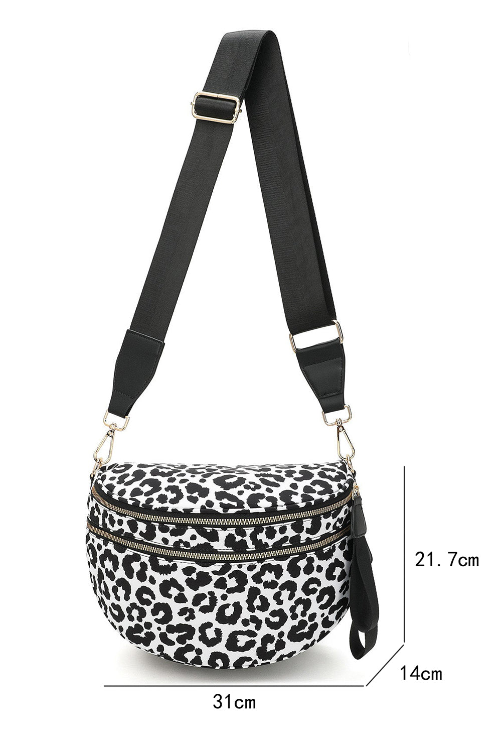 Phalaenopsis Checkered Print Wide Strap Large Crossbody Bag