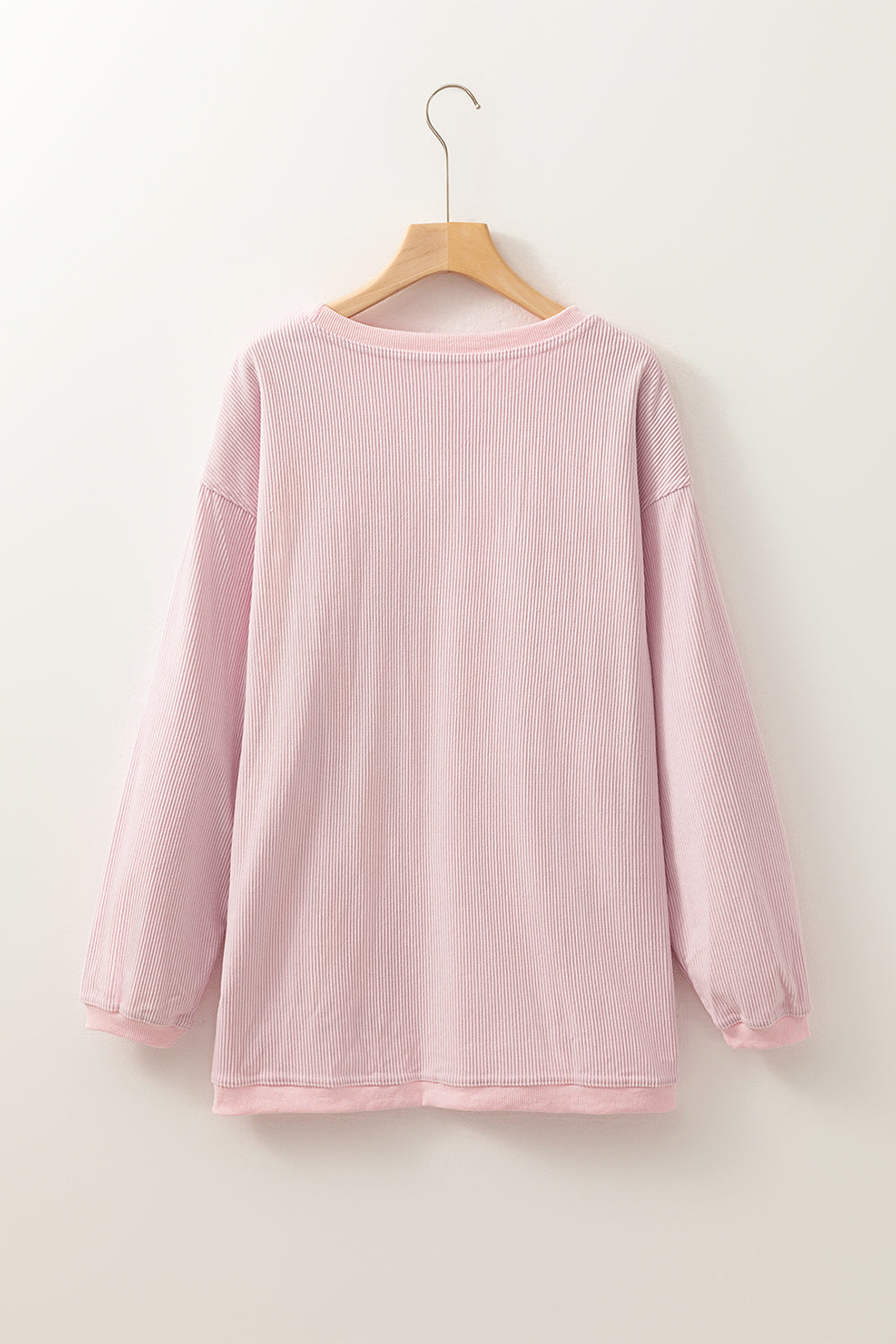 Grass Green Rib Knit Drop Shoulder Oversized Sweatshirt