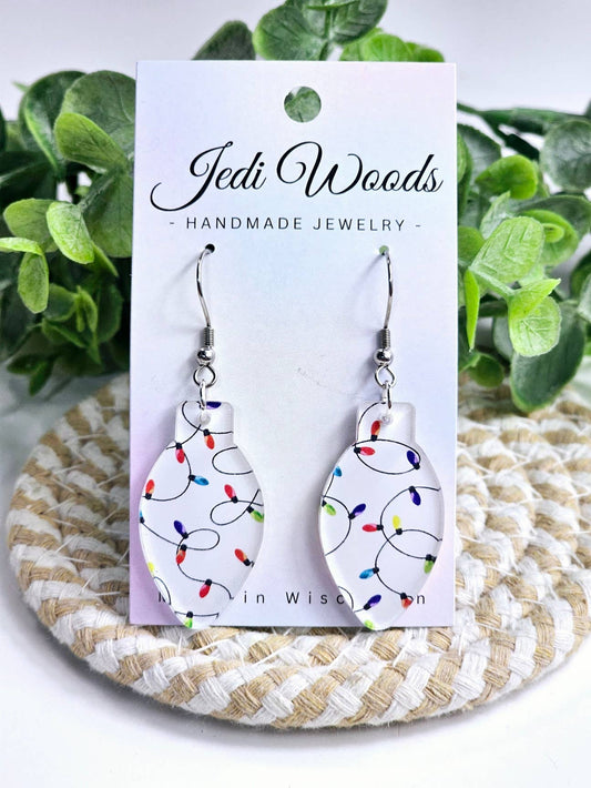 Christmas Light Strings - Lightbulb Acrylic Earrings