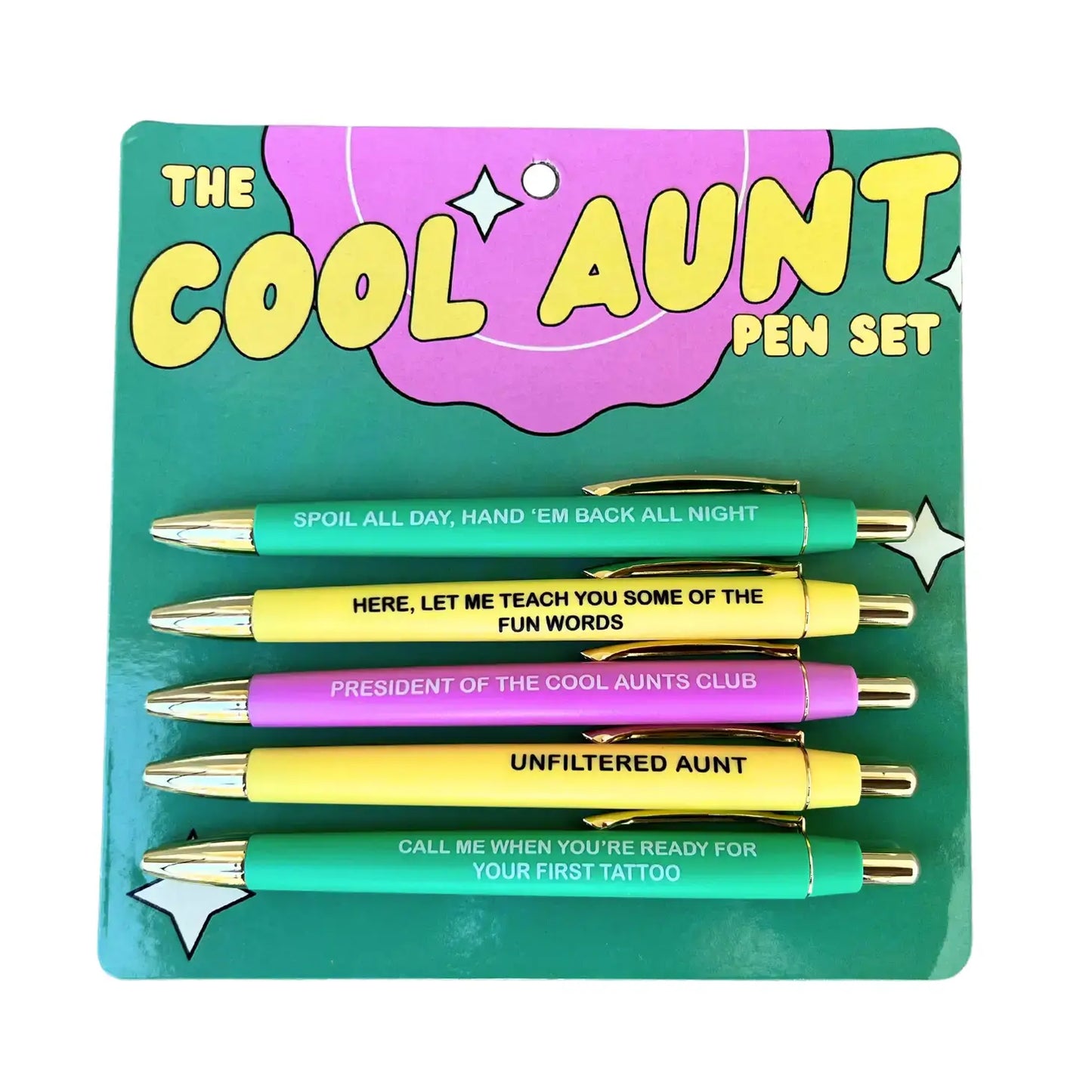 Cool Aunt Pen Set (funny, gift, family, mothers day, pens)