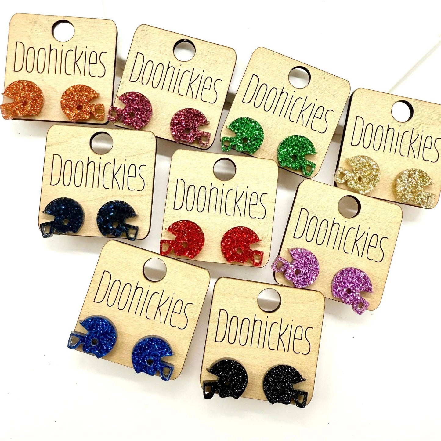 15mm School Spirit Helmet Studs - Custom Spirit Earrings