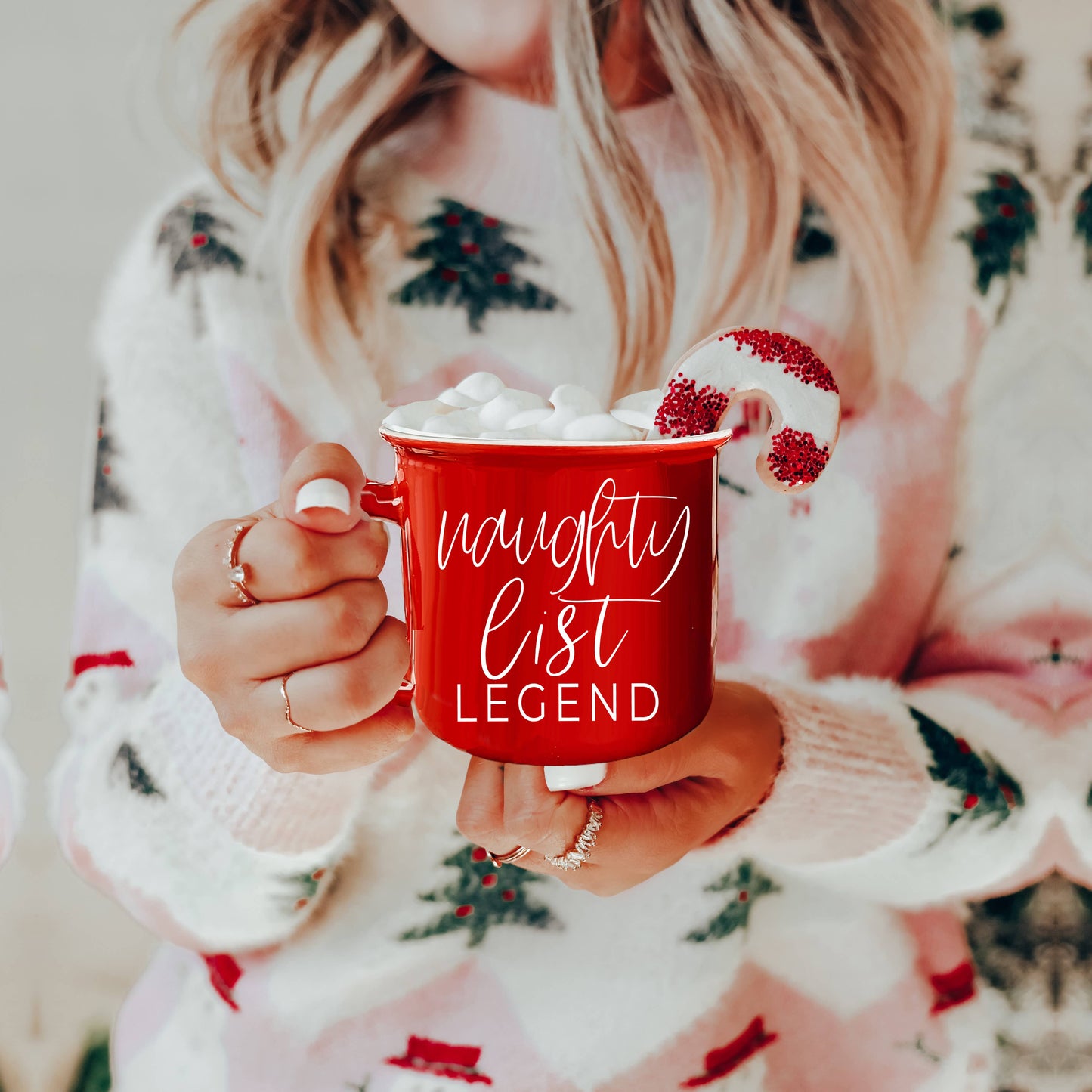 Christmas Coffee Mugs Ceramic, Red + Green Holiday Drinkware