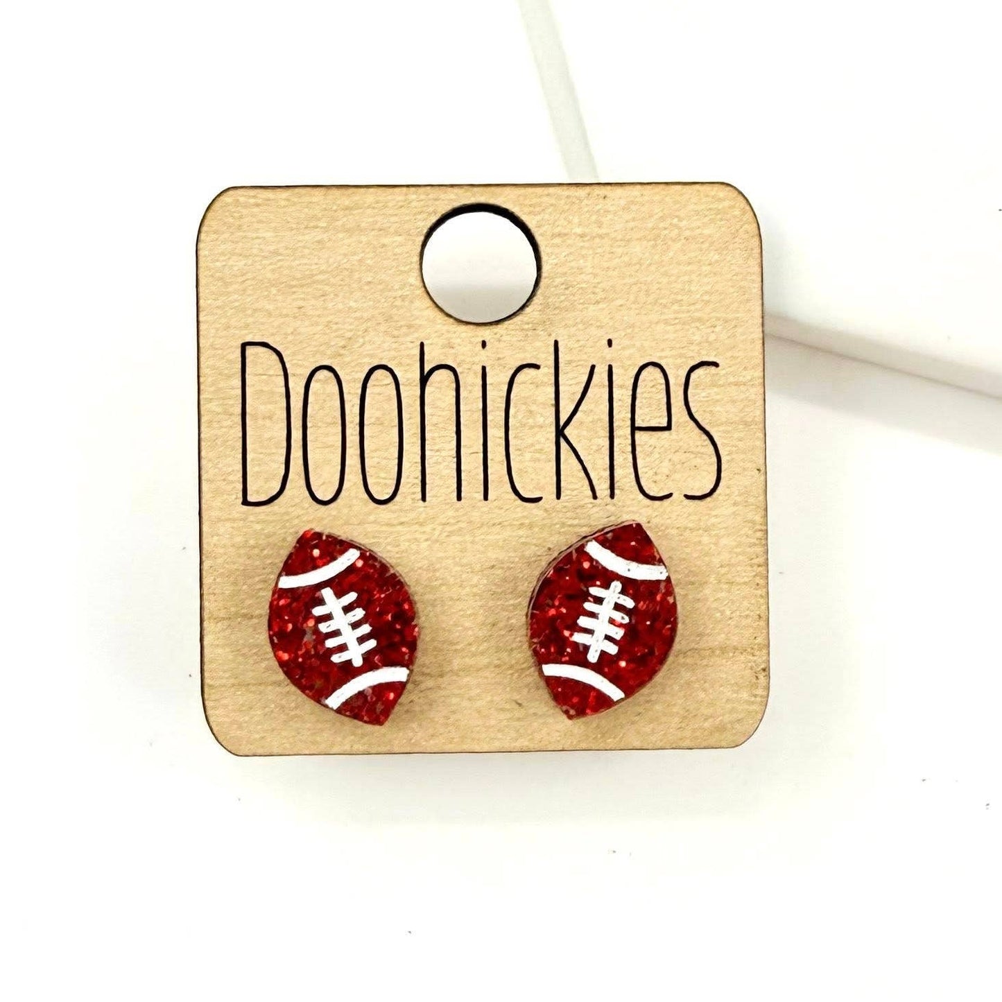 School Spirit Glitter Football Studs - Custom Spirit Earring