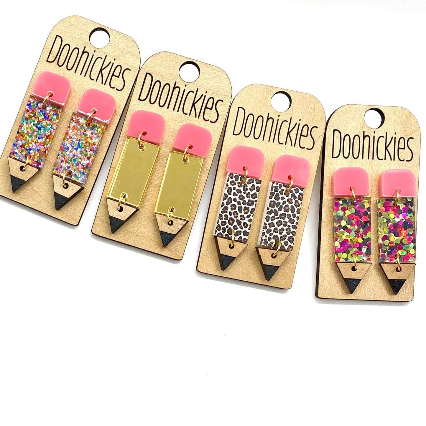 2" Lil' Pencil Acrylic Dangles - Back to School Teacher Earrings