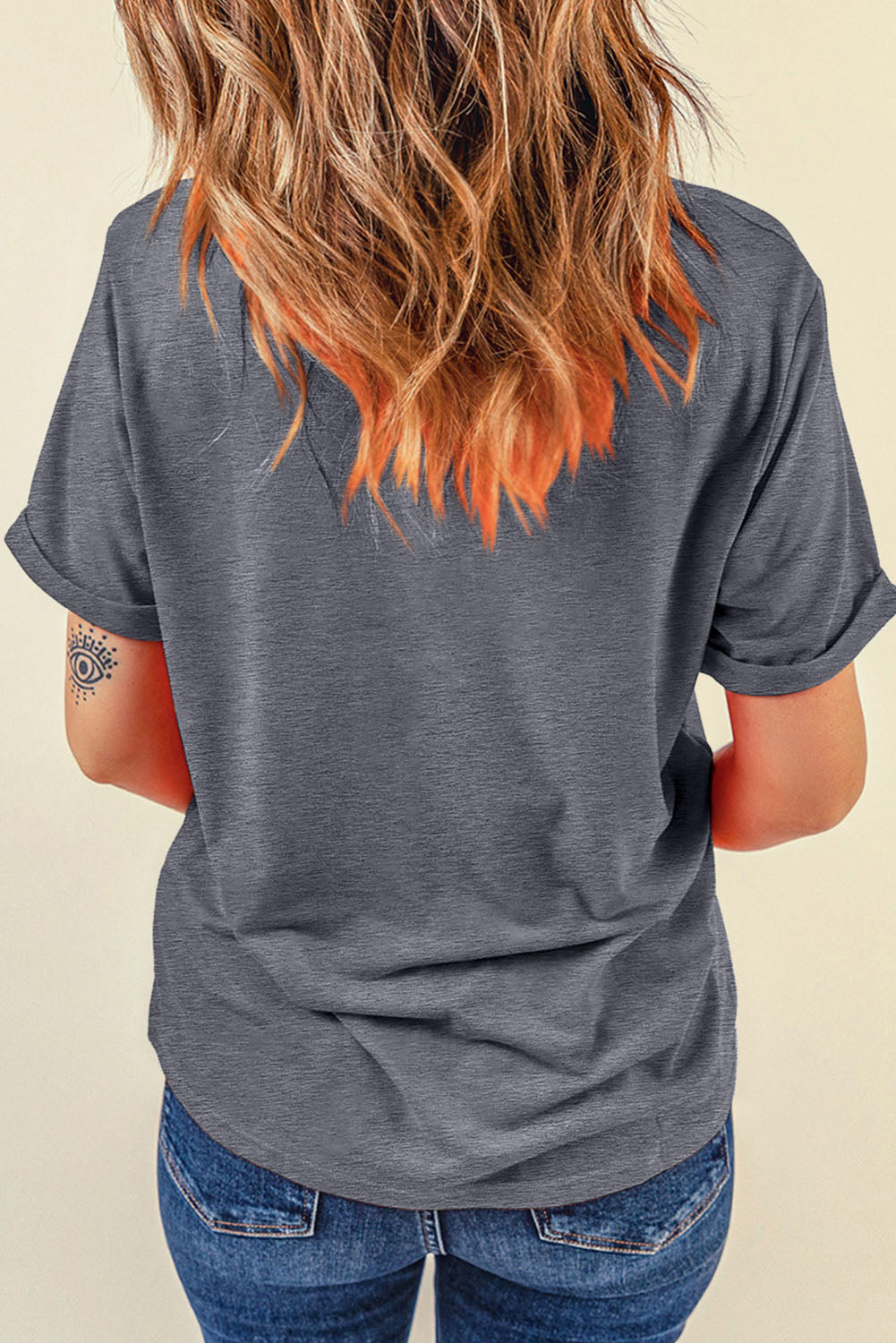 Gray Contrast Bowknot Game Day Graphic Tee