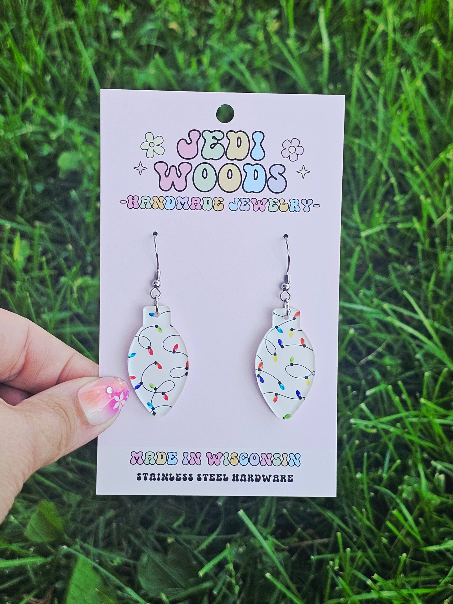 Christmas Light Strings - Lightbulb Acrylic Earrings