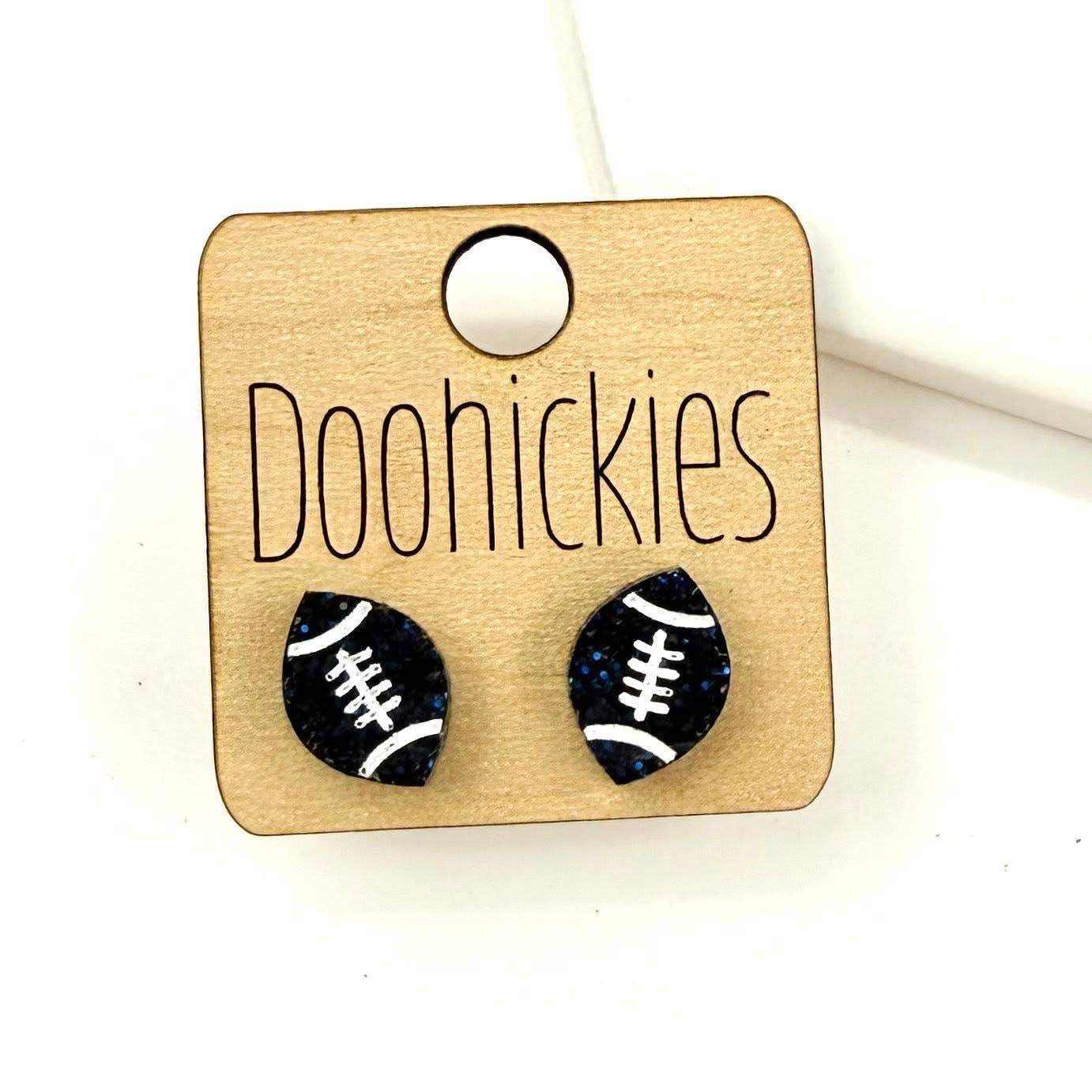 School Spirit Glitter Football Studs - Custom Spirit Earring