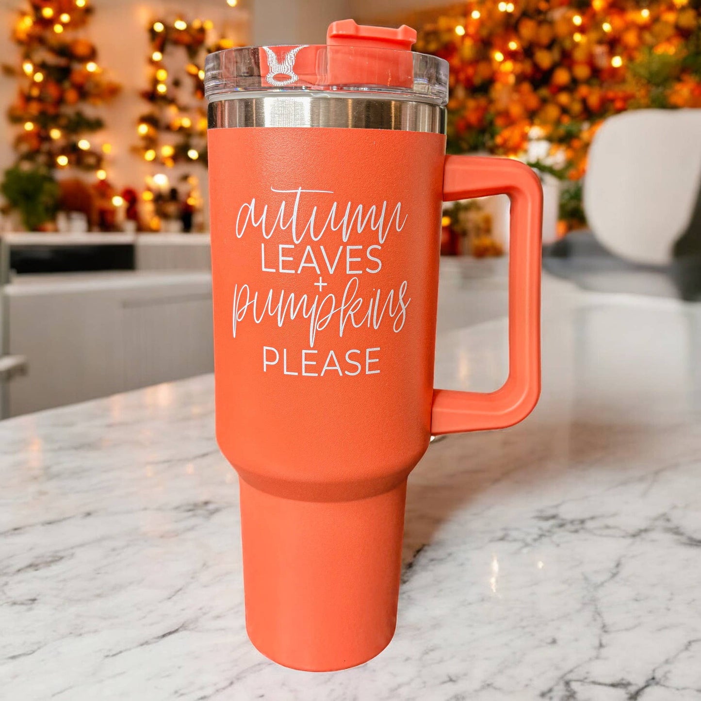 Fall Mug With Lid, Sweater Weather 40oz Insulated Coffee Cup