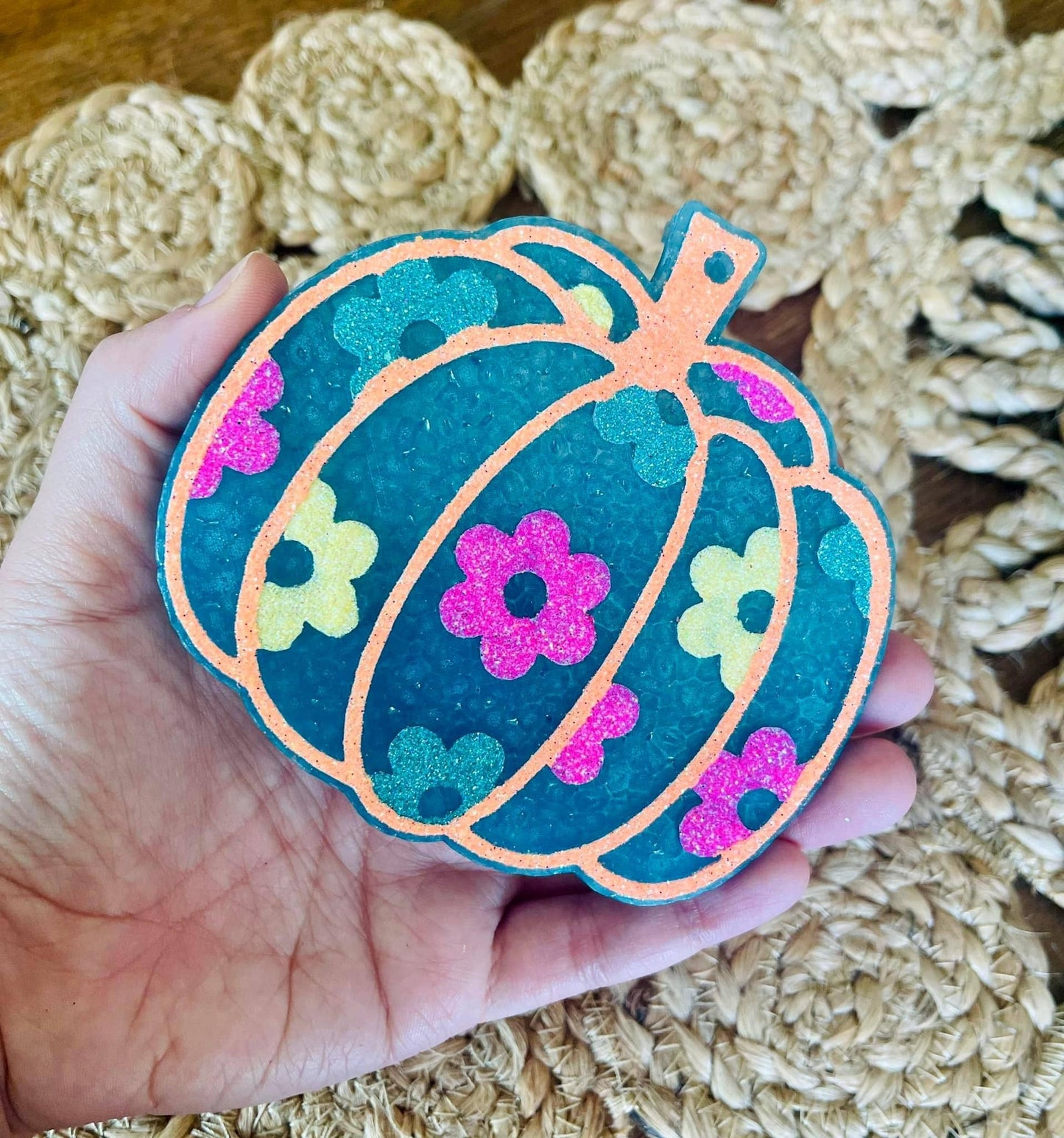 Floral Pumpkin Car Freshie