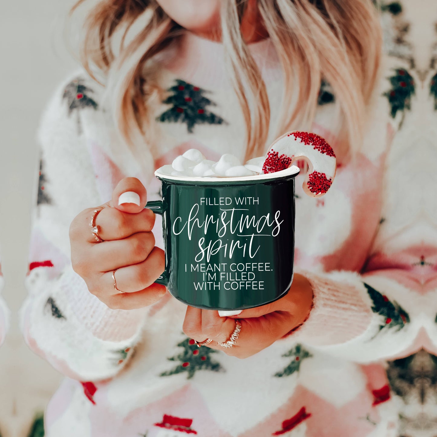 Christmas Mugs Funny, Red & Green Holiday Coffee Cup Ceramic