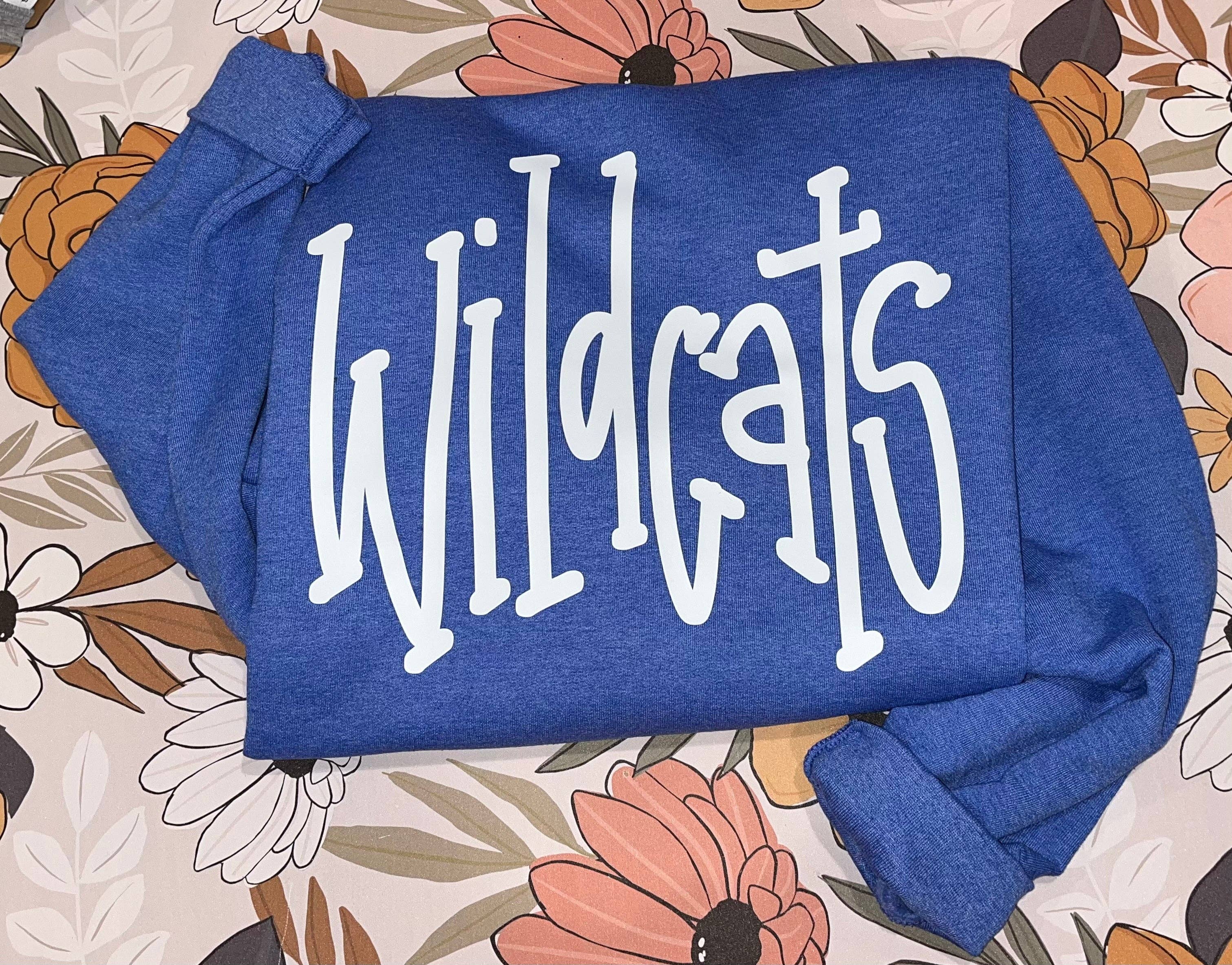 Wildcats Doodle Sweatshirt: Heather Royal Blue / Sweatshirt
