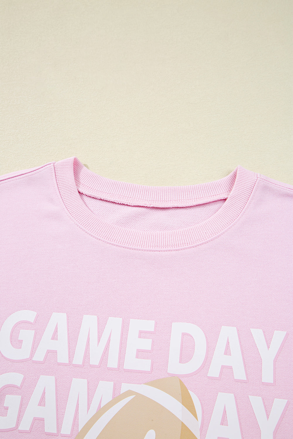Pink GAME DAY Football Print Casual Sweatshirt