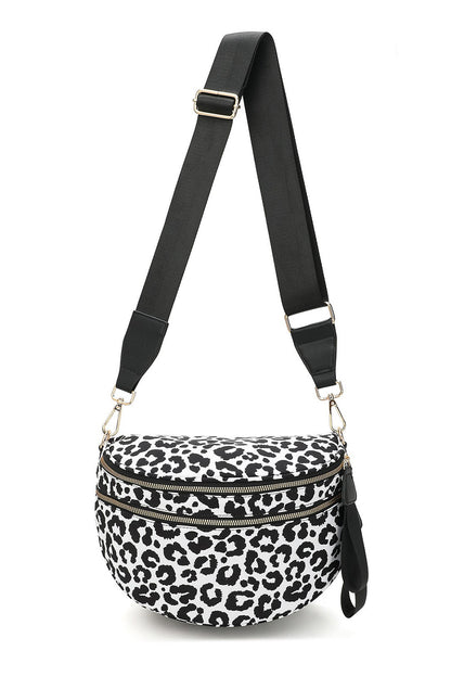 Phalaenopsis Checkered Print Wide Strap Large Crossbody Bag