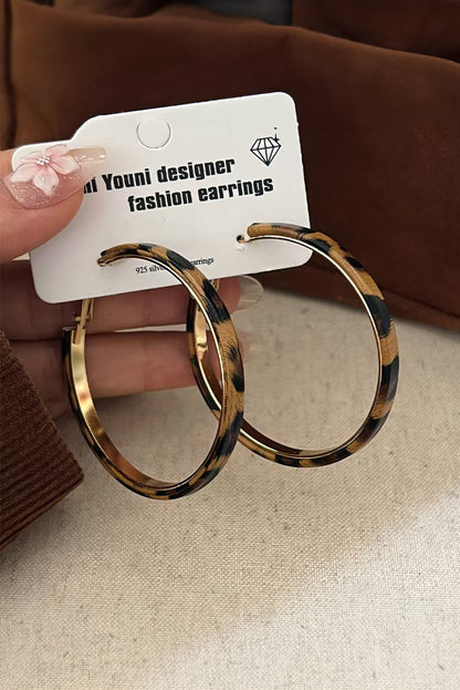 Thai Curry Leopard Print Hoop Earrings