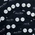 Baseball Acrylic Studs - Silver Glitter