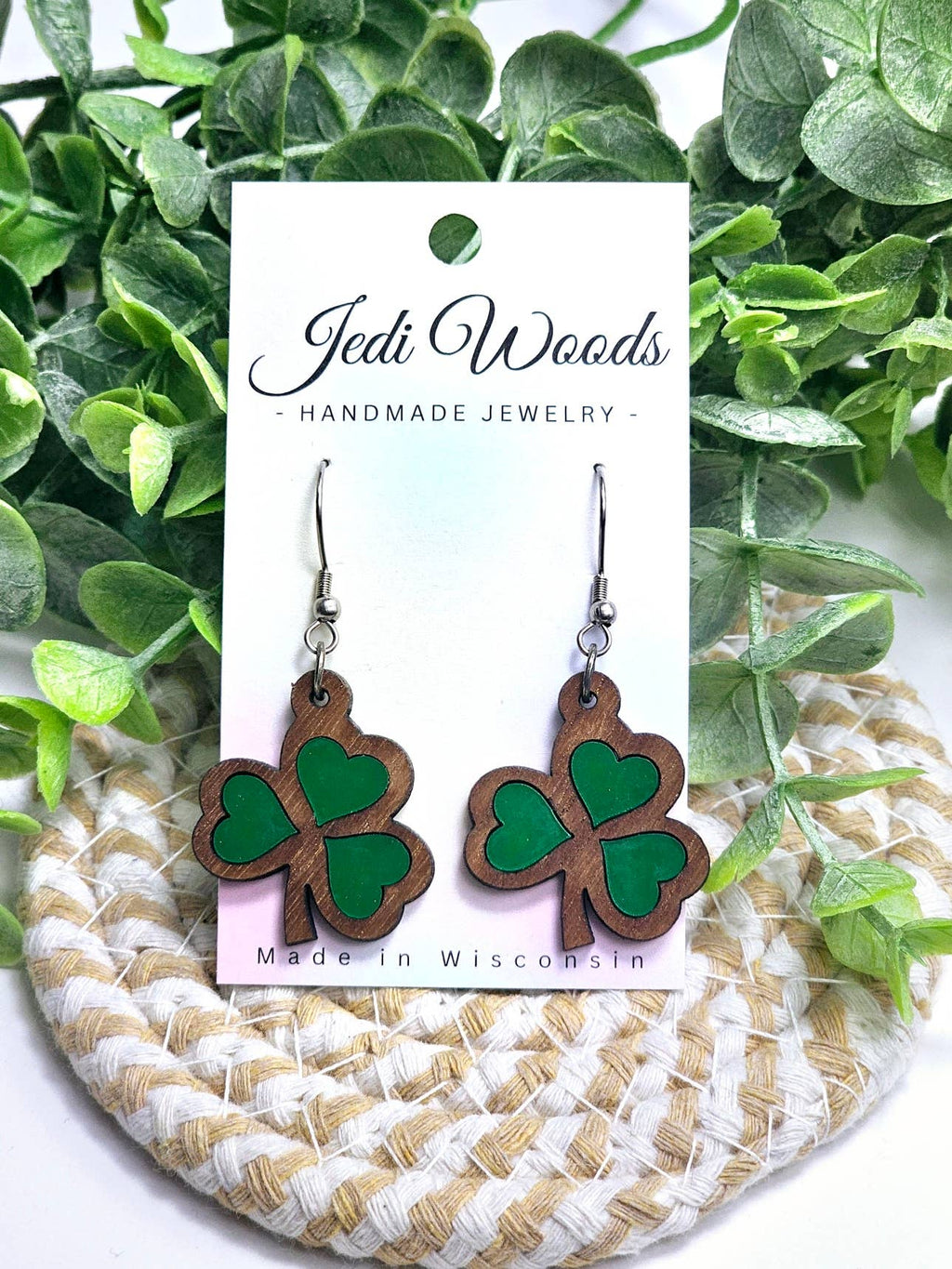 Shamrock Clover Inlay Earrings