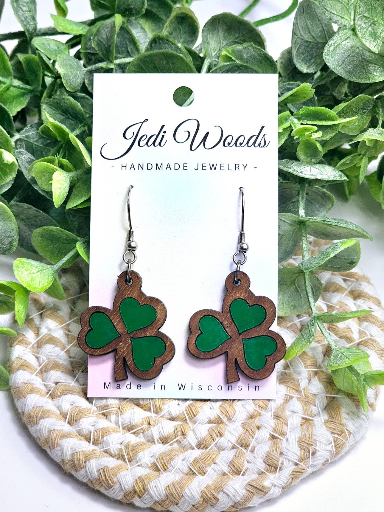 Shamrock Clover Inlay Earrings