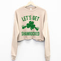 “Let's Get Shamrocked” GLITTER St Patricks Day - Crop Sweatshirt