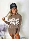 Football Season Espresso Long Sleeve Graphic Tee