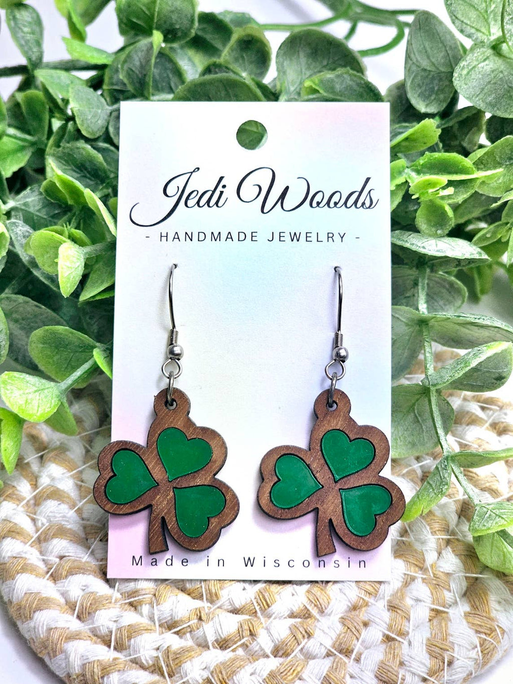 Shamrock Clover Inlay Earrings