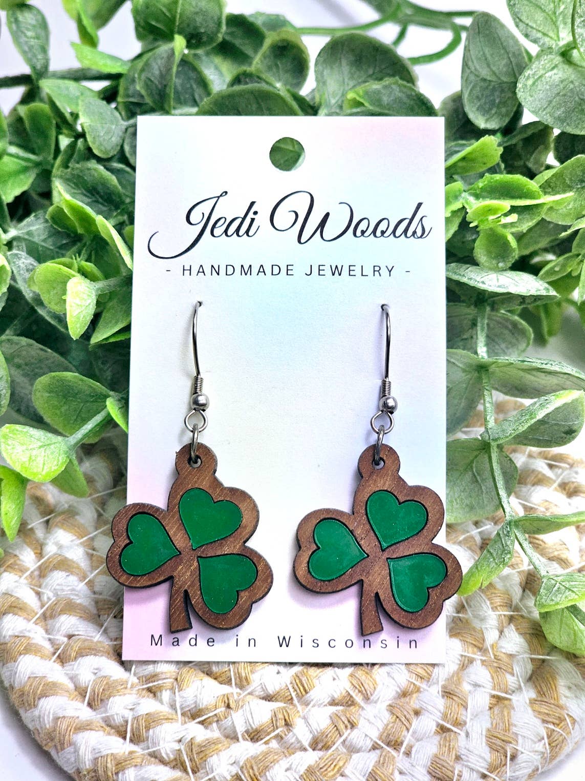 Shamrock Clover Inlay Earrings