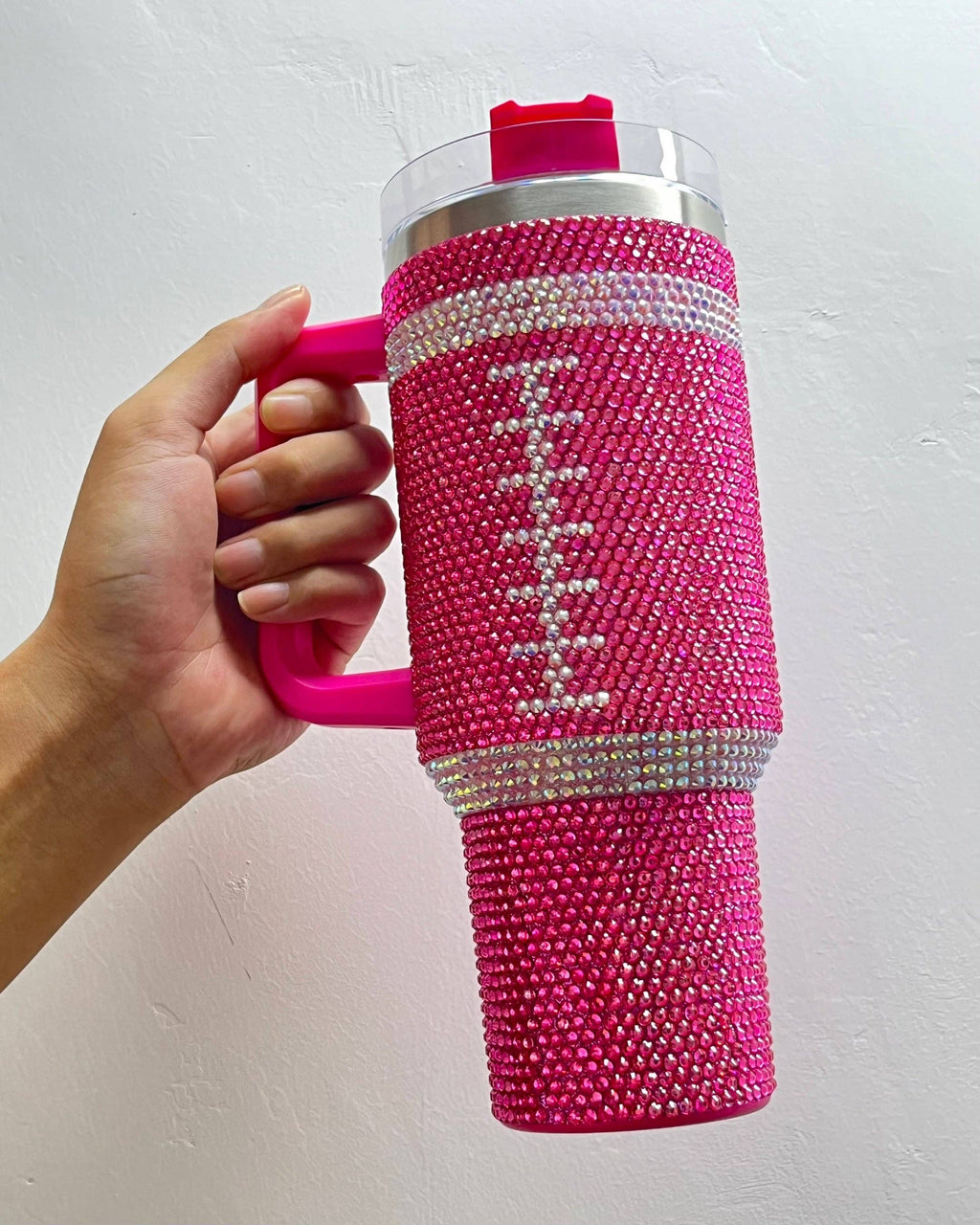 Brown Crystal Football "Blinged Out" 40 Oz. Tumbler